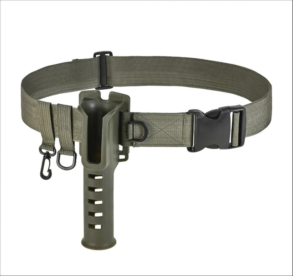 Fishing Rod Holder Belt Snap-on Adjustable Hook with Lock Portable Fishing Gear Outdoor Fishing Rod Belt Holder Of Waist Support
