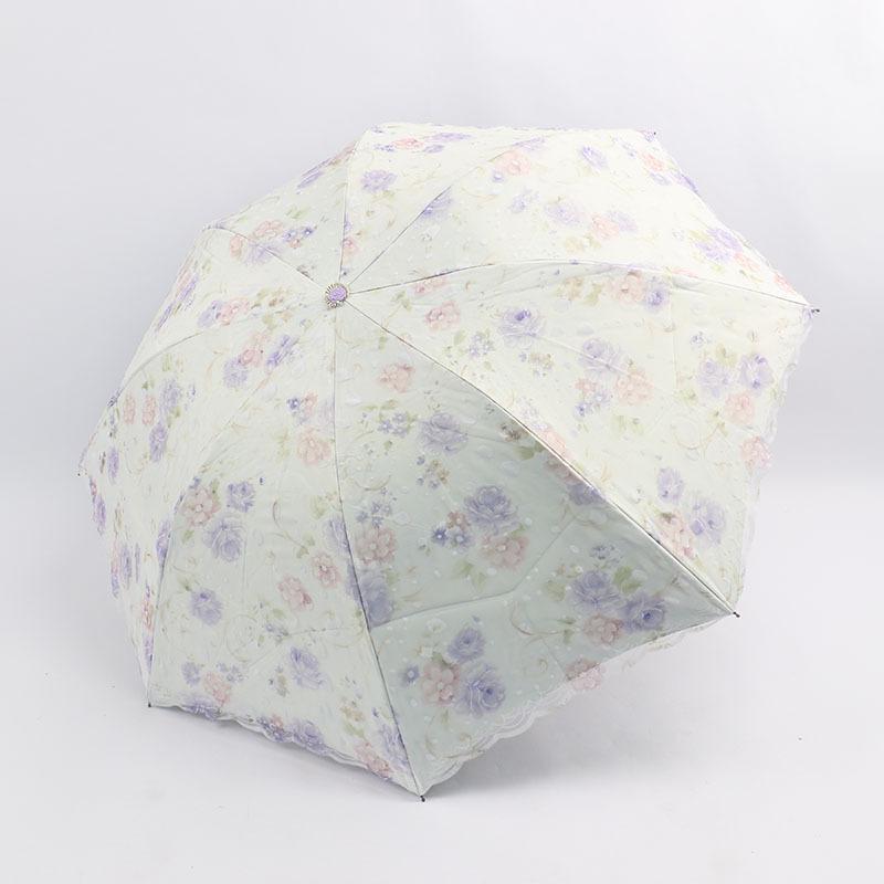 Umbrella lace with UV protection for women, parasol pocket windproof, waterproof, sun and rain, travel  umbrella for women