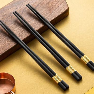 10 Paar Plastik-Essstäbchen Schwarz Gold Anti-Rutsch-Griff Mikrospitzen-Design Essstäbchen Ergonomisch Zylindrisch Sushi-Stäbchen für Chinesisches Japanisches Essen Elegant