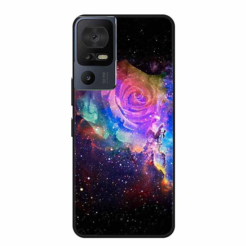 Für TCL 40 SE Handyhülle 40SE Hülle Schwarzes Silikon Weiche Rückseite Hülle Für TCL 40 SE Hülle Funda Für TCL40SE Capa 6.75" Schale