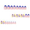 French Blue Lemon Fake Nails - Short Round Tips for a Fresh Look