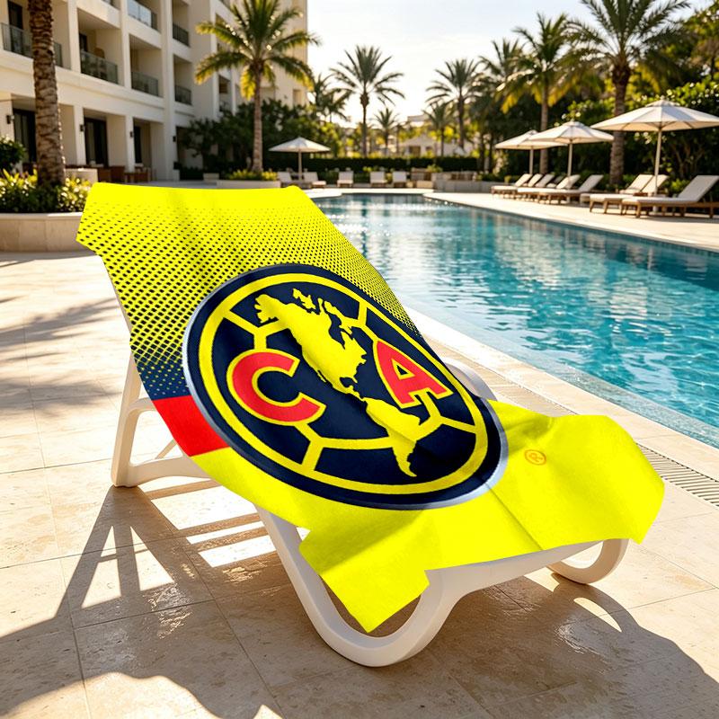 Club America Print Beach Towel Design, Soft, Lightweight. for Home Bathroom, Spa, Pool, Yoga, Surfing, Camping, Gift for Family, Friend