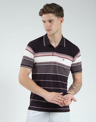 Men's Regular Fit Striped Polo Half Sleeve T-Shirt