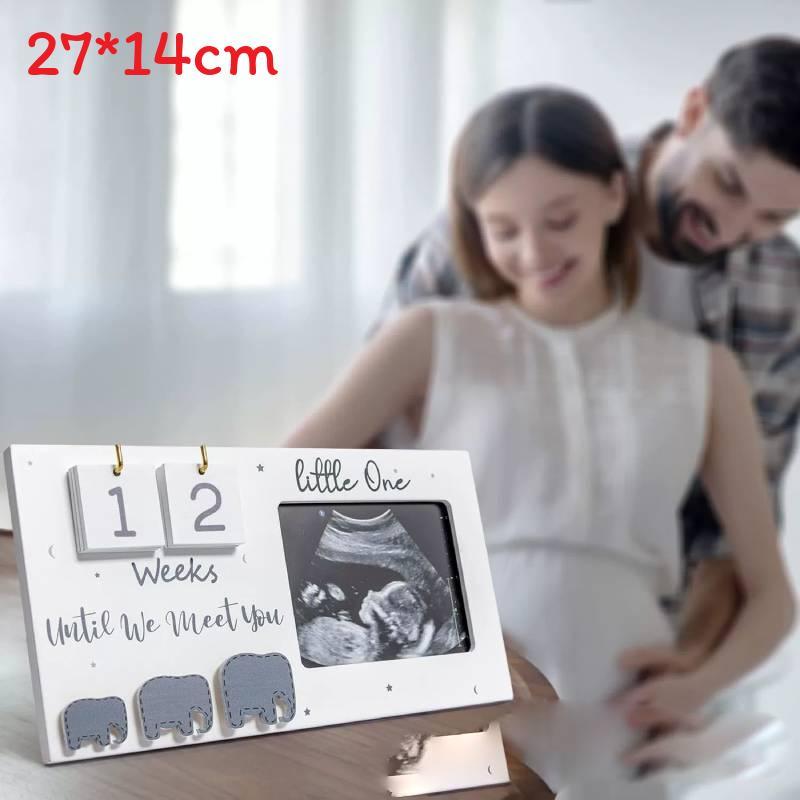

Baby Elephant Wooden Photo Frame For Pregnancy Celebration Wall Decor Gift For New Parents