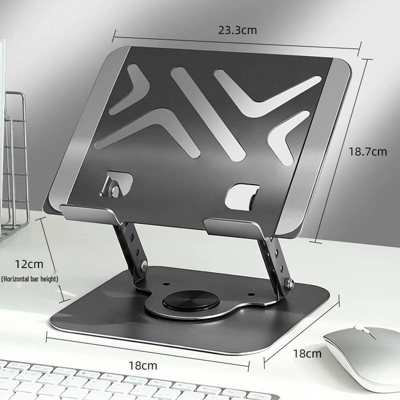

Adjustable Laptop Stand: Rotating, Lifting Bracket with Cooling for MacBook and Desktop Use