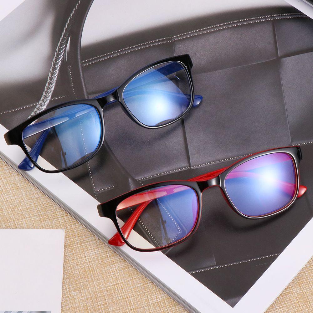 Fashion Clear Lens Square Reading Spectacles Flat Mirror PC Eyeglasses High Quality Durable Frames with Blue Film
