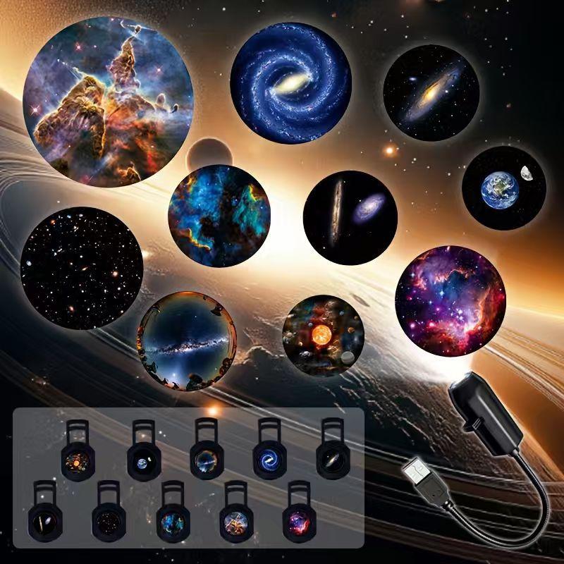 USB Galaxy Projektor Nachtlicht 360° Drehbar LED Sternenhimmel Umgebungslicht für Party Heimdekoration
