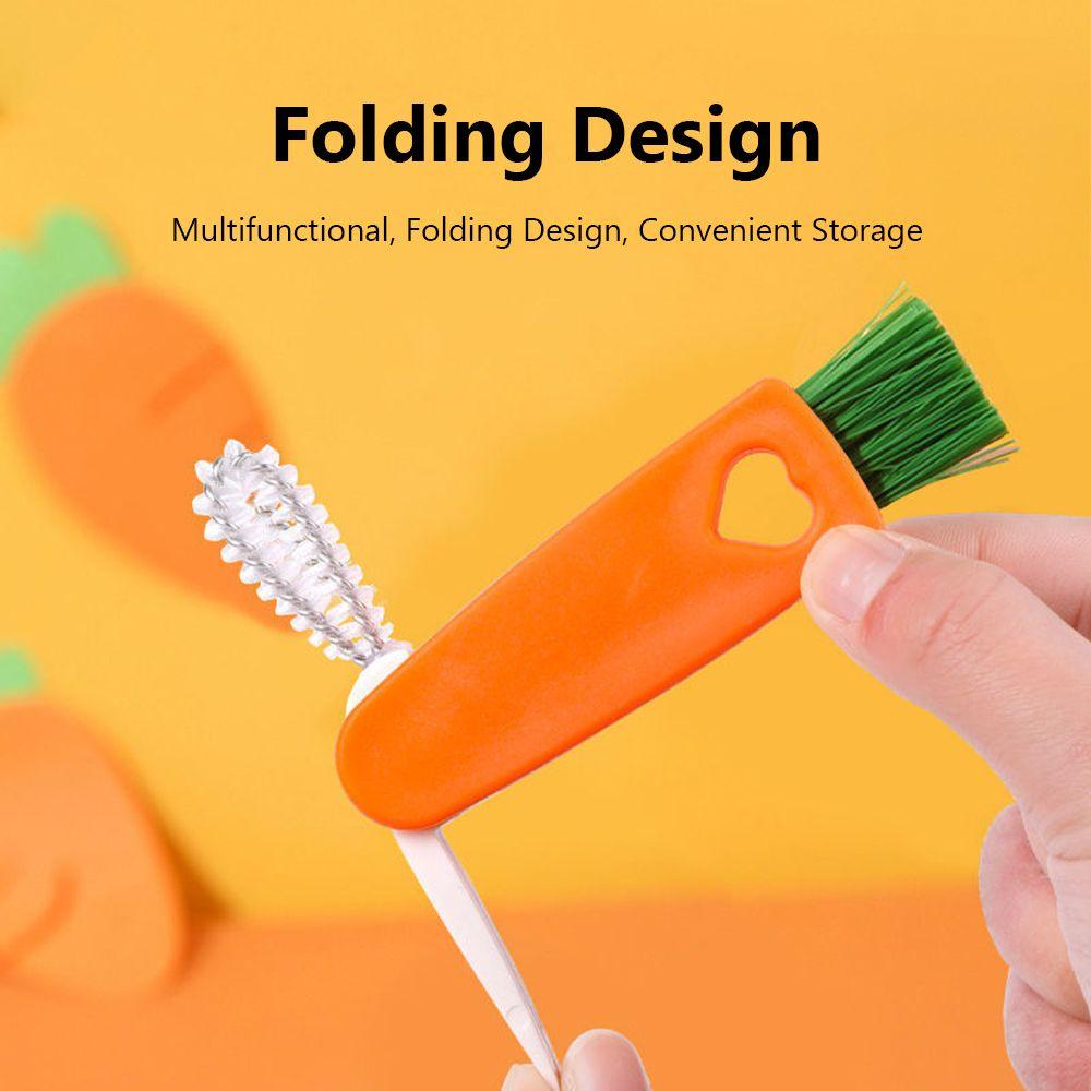 Dust Removal Cleaning Tool Lunch Box Lid Cleaning Brush Rubber Ring Milk Bottle Cleaner Cup Cover