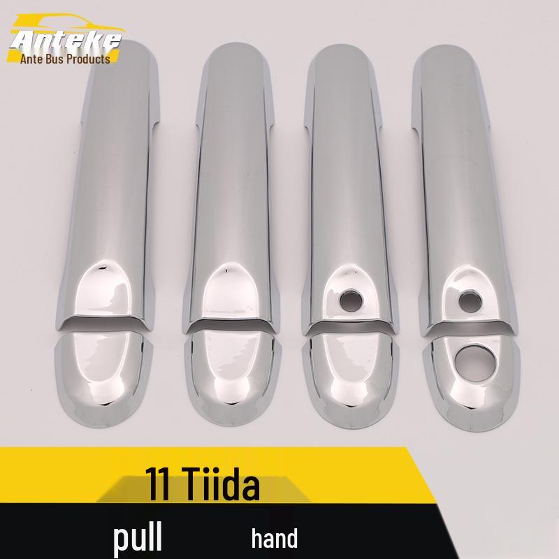 Compatible Decorative Sticker for Tiida Door Handle - Electroplated Grip Enhancer Accessory