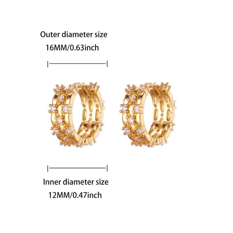 Light luxury diamond-set double-layer zircon ear buckle earrings butterfly love high-end fashion versatile earrings