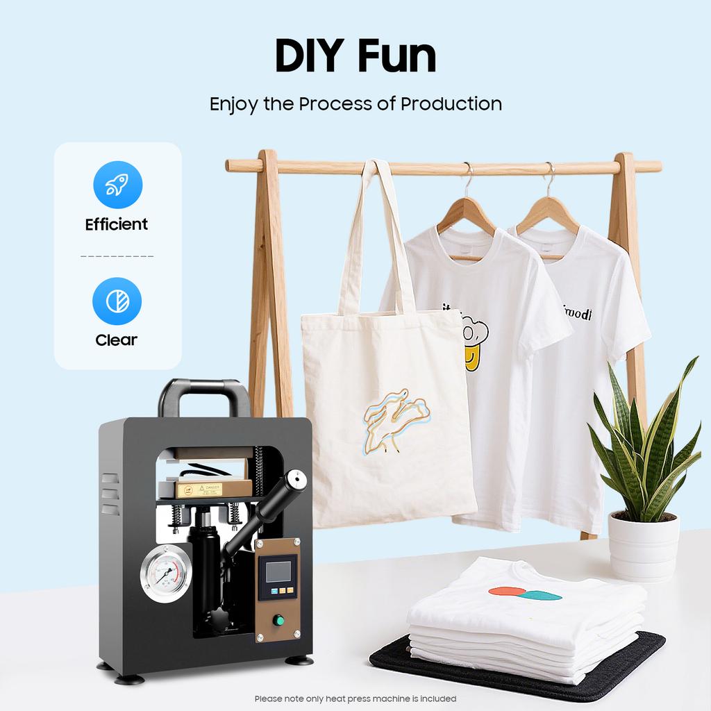 Professional 10T Heat Press Machine 900W 0-999s 0-400℉ for Oil Extraction Rosin PU Textiles DIY Home Shop Use