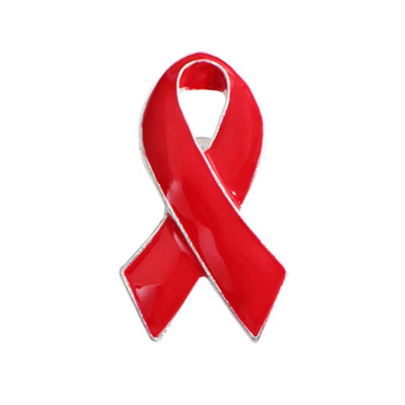 Czerwona Wstążka Broszka Emaliowane Przypinki Biżuteria Świadomość HIV AIDS Nadzieja Przypinka do Klapy Guziki Odznaki Biżuteria Akcesoria Odzieżowe