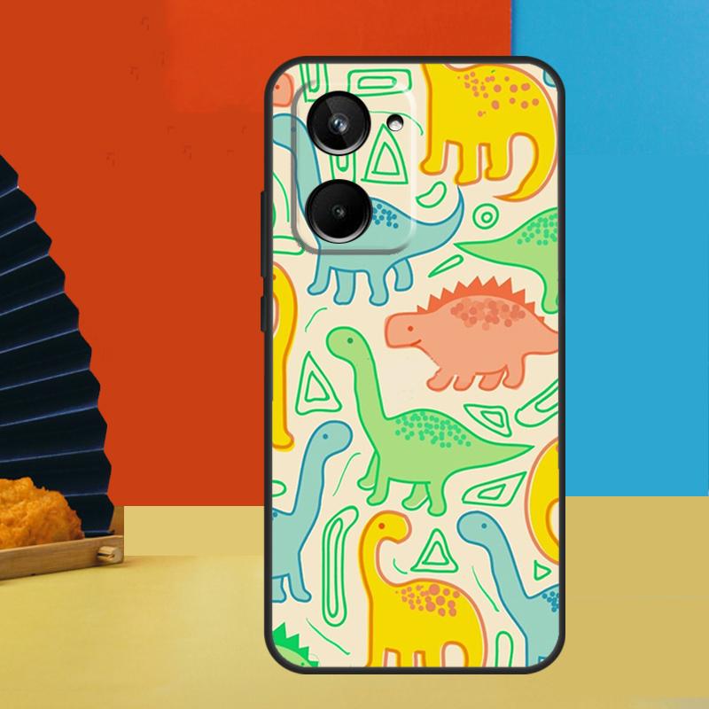 Fun Dinosaur Pattern Dino For Realme C75 C71 C55 C53 C67 C61 C33 C63 C51 10 11 12 13 14 Pro Plus C65 GT7 15 Pro Case