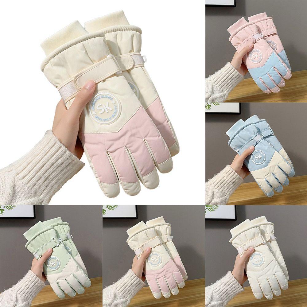 Fashion Lining Ski Gloves Windproof Thick Cotton Touch Screen Gloves Waterproof Winter Warm Gloves Winter Season
