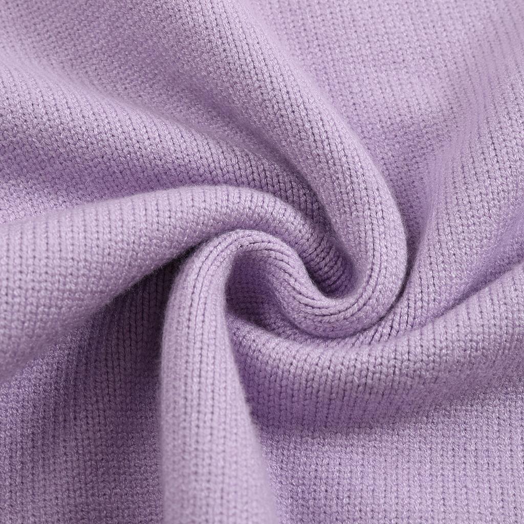 AMI 2025 Klasický pár Kulatý výstřih Stejná barva Plochá výšivka Láska Vlněný svetr