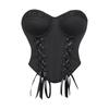 Sweetheart Neckline Corset Top Strapless Boned Lace Up Bustier Top Side Ribbon Detail Corset Shapewear for Women