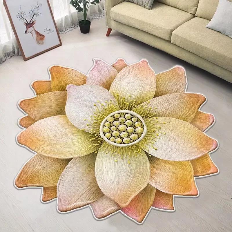 Nordic Flower Shaped Carpet Living Room Decoration Home Non-slip Mat Luxury Rugs for Bedroom Large Area Irregular Cloakroom Rug