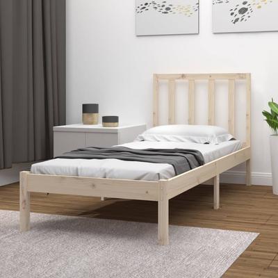 Vidaxl Bed Frame Without Mattress, 75X190 Cm, Solid Pine Wood