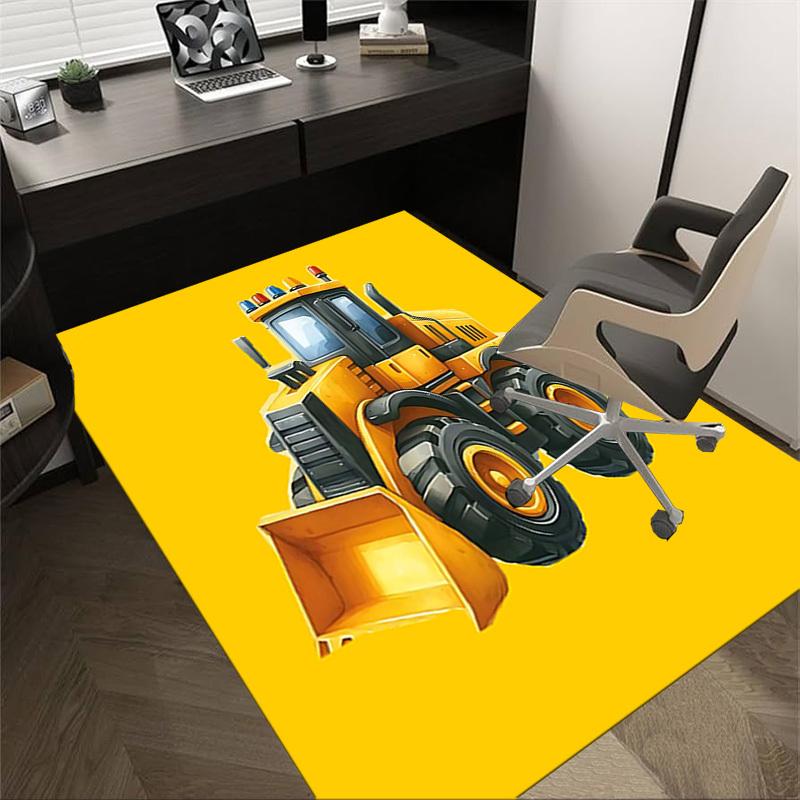 1PC Bulldozer Construction Extra Large Non-Slip Floor Carpet, Office, Family, Bedroom, Studio - Large Area Rug Indoor Rugs, Vibrant Colors-W241