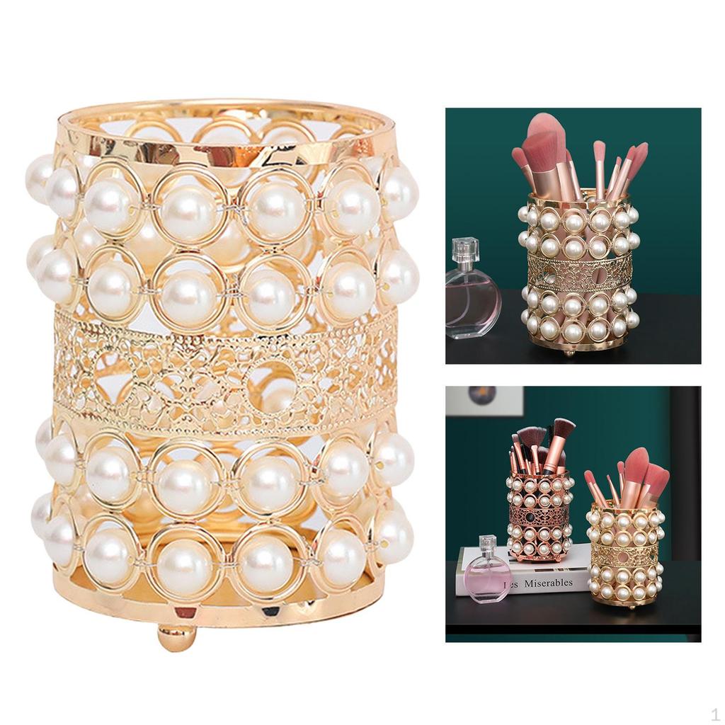 Brush Holder Makeup Cosmetic Organizer Decoration Desktop Pen Pencils for Women