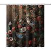 William Morris Flower Shower Curtain, Strawberry Thief Bird Animal Vintage Brown Shower Curtain Bathroom Decor Waterproof Privacy Shower Curtain
