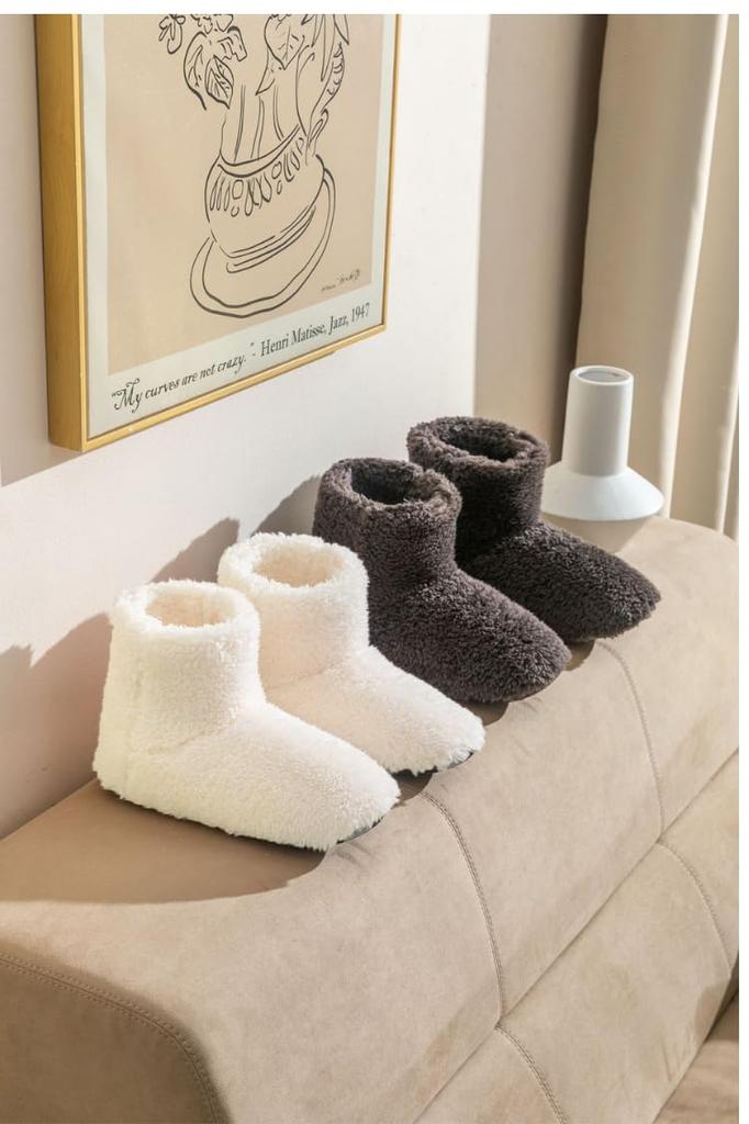 EQLITURE Room Indoor Soundproof Japanese Shoe Fall/Winter Slippers, Shoes, Warm, Use, Unisex, Washable, Non-Slip, (Ivory, Sizes, Adult, Alphabet,