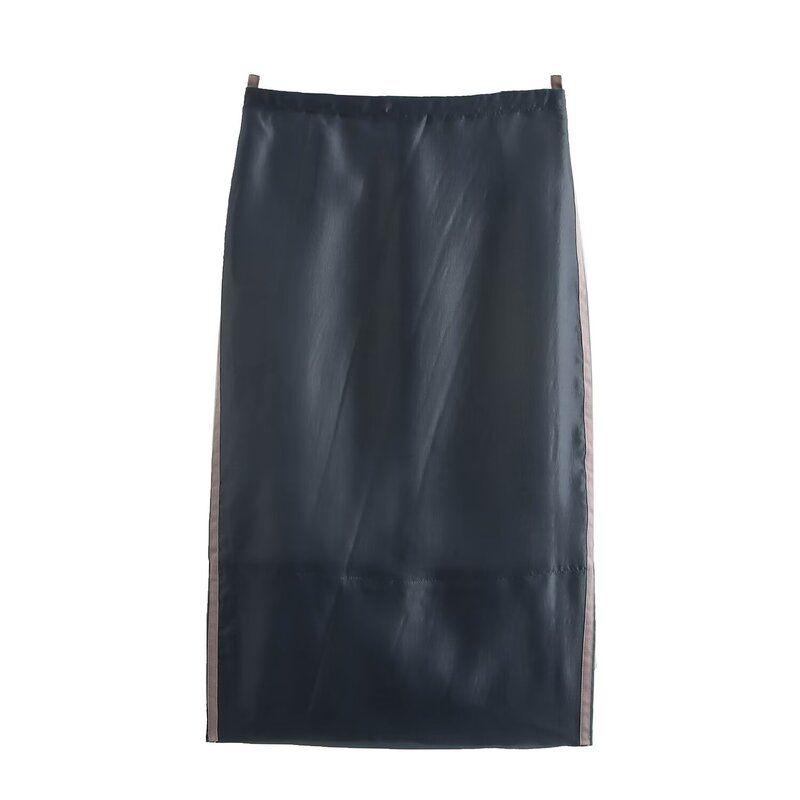 

Модный стиль 2024 Осень Новая женская одежда Прозрачная асимметричная рубашка с длинными рукавами Юбка со средней посадкой 3970978 Skirt L