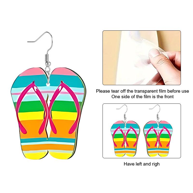 2D Flat Hawaiian Summer Earrings Slippers Acrylic Earrings Fashion Jewelry Elegant Earrings Party Earrings
