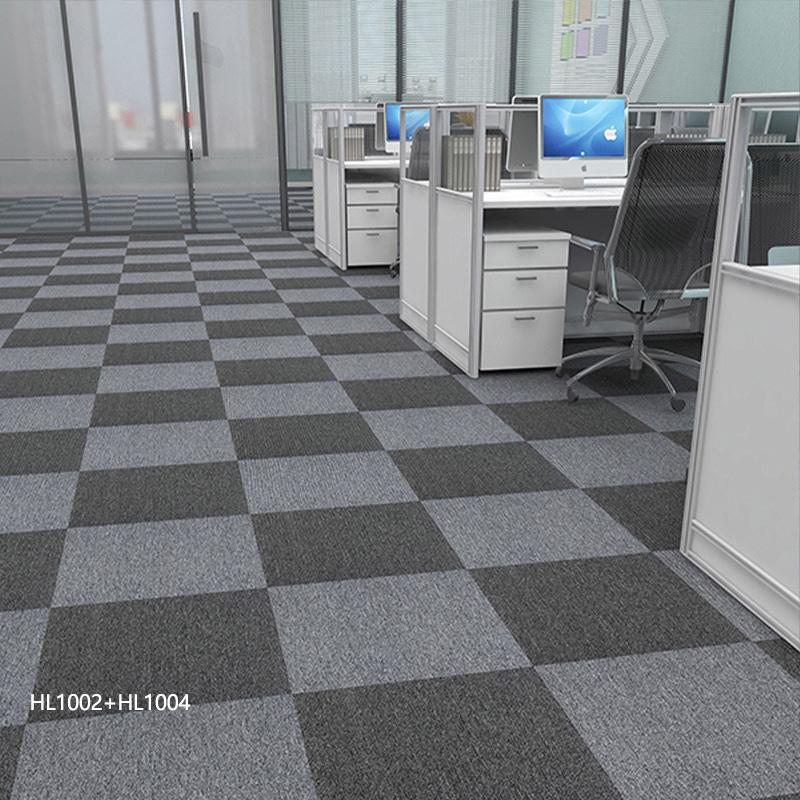 Eco-friendly Interlocking PVC Carpet Tiles for Office and Commercial Floors Asphalt Back 3mm