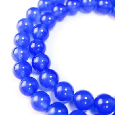 [Natural Stone] Blue Agate Bracelet Beads, String, 10mm [Approx. 38 Beads] Power Stone, Handicraft, Handmade, Accessory Parts, Sparkling Round, NS-040
