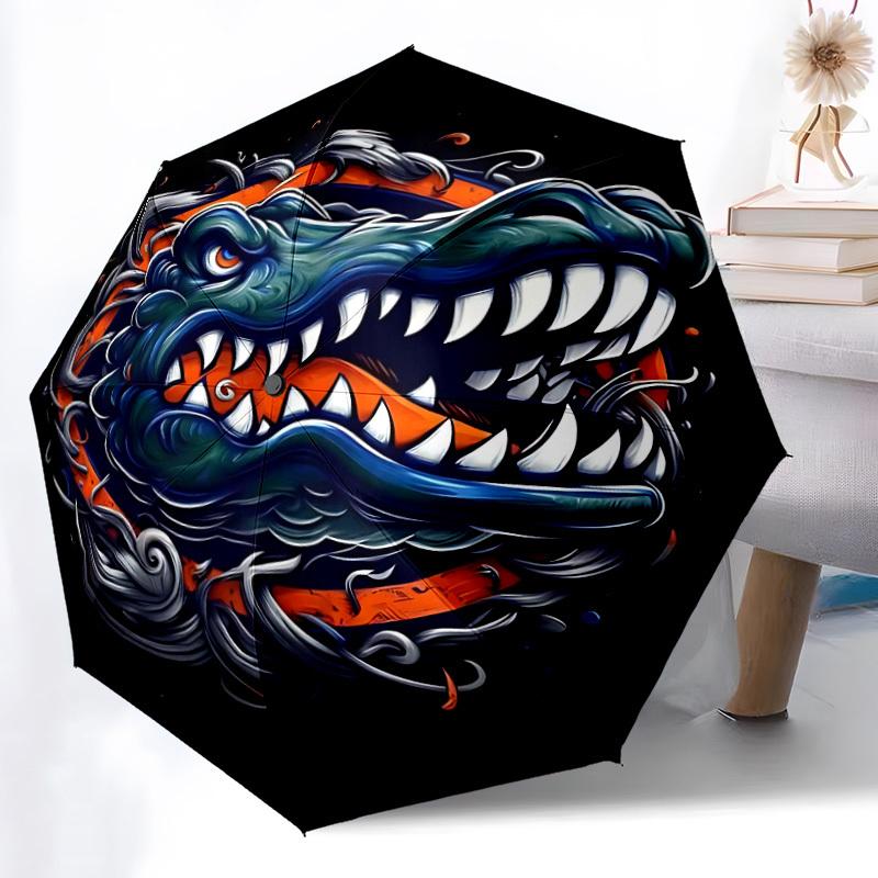 1pc Alligator Waves Automatic Open/Close Umbrella Compact Folding Umbrella, All-Season Portable Umbrella for Women/Men F1124008