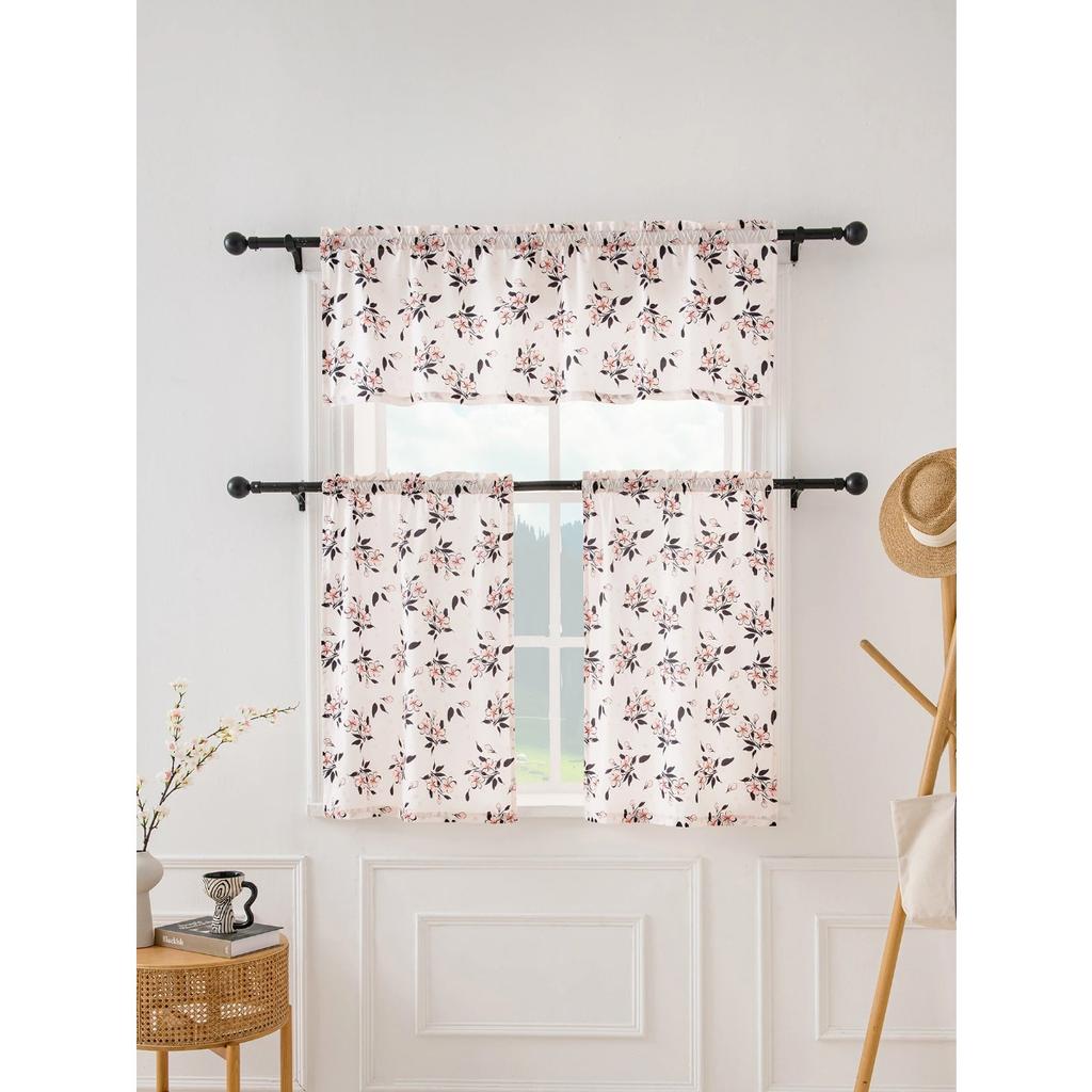 140 * 46CM (1 PCS) 68 * 60CM 60 * 91CM (2pcs) Série de flores pequenas cortinas de cozinha adequadas para cozinhas