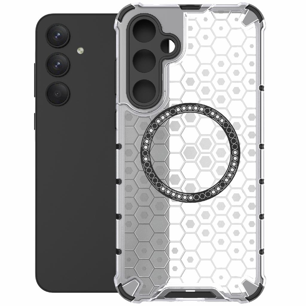 For Samsung Galaxy A55 5G Case Honeycomb Heat Dissipation TPU+PC Magnetic Phone Cover