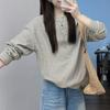 American Vintage Striped Color-block Long-sleeve T-shirt for Women, Loose Loose Lazy Style for Early Autumn, Casual Versatile Top, Base Shirt Trendy