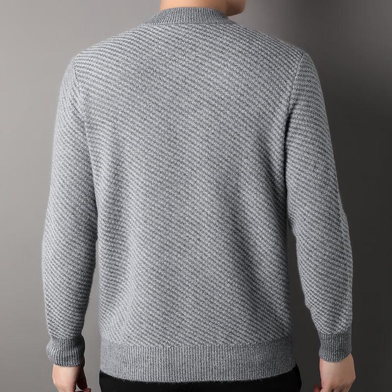 Hengyuanxiang Men's Thickened 100% Pure Cashmere Round Neck Sweater