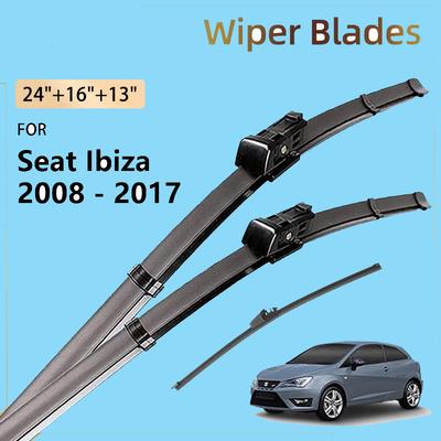 Car Front Rear Wiper Blade For Seat Ibiza 6J Mk4 2008 - 2017 2015 2012 2010 Hatchback Coupe Windshield Windscreen Window Brushes