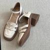 2025 Damenschuhe Geschlossene Zehen Damen Sandalen Mode Schnallenriemen Büro und Karriere Sommer Bedeckte Ferse Sandaletten mit Absatz
