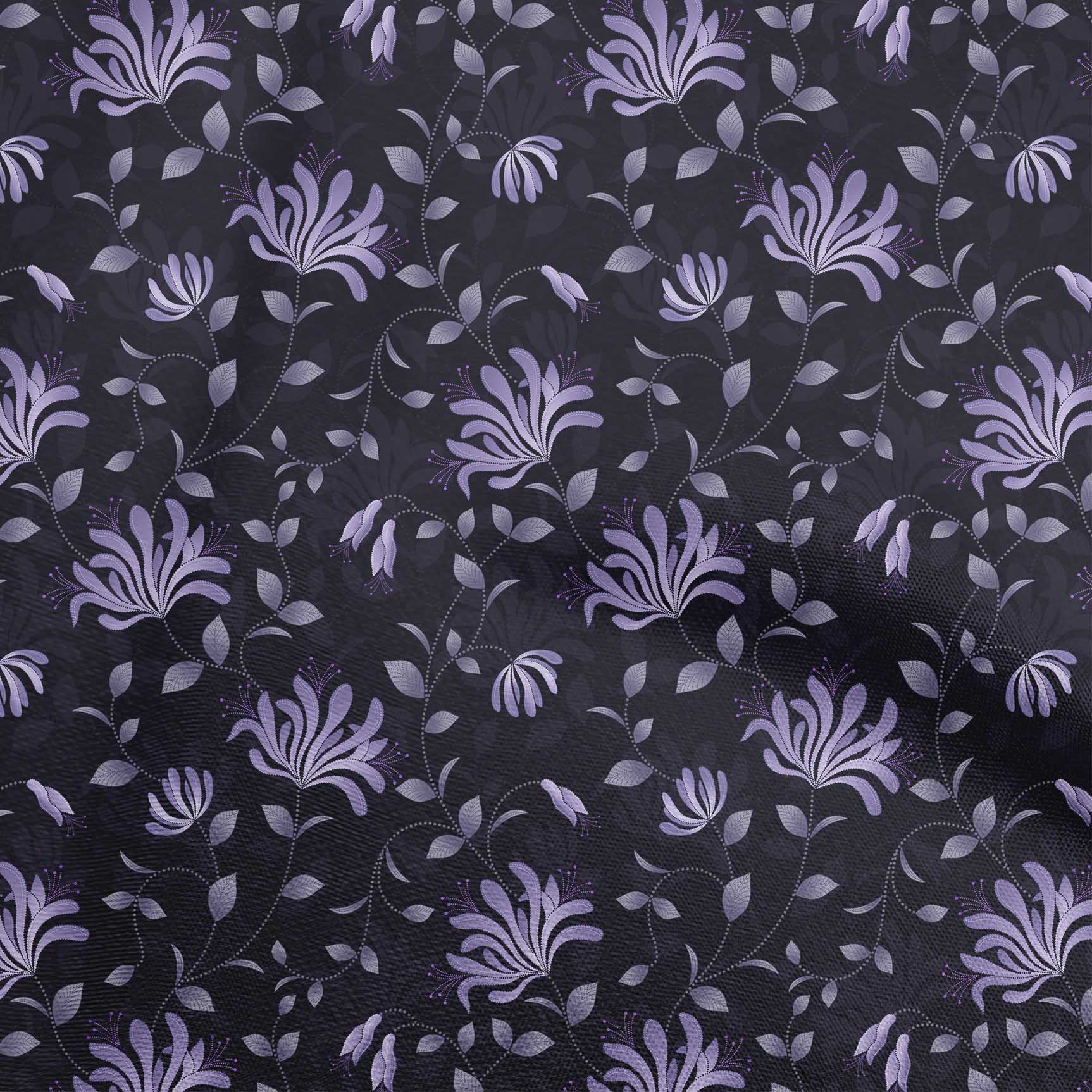 

oneOone Cotton Flex Grey Тканина з квітковим малюнком у крапках Шитье одягу своїми руками у дворі, 40 дюймів 42 Inch Wide - Viscose Chiffon фіолетовий