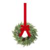 Christmas Wreath for Windows 10 Inch Small Artificial Greenery Wreath with Berries And Red Bow for Winter Fireplace Home Decor