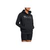 Under Armour Rival Fleece Wordmark Hooded Casual Letter Print Long Sleeve Sweatshirt Women sweatshirt Black 1386512-001