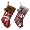 1pc Christmas Ornaments Socks Pendants  Fur Collar Lattice Socks Christmas Tree Decorations Navidad 2025