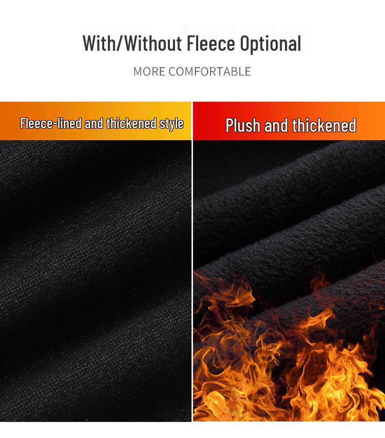 Premium Winter Fleece-Lined High Waist Straight-Leg Pants for Middle-Aged & Elderly Men - Warm, Loose, Casual Wear