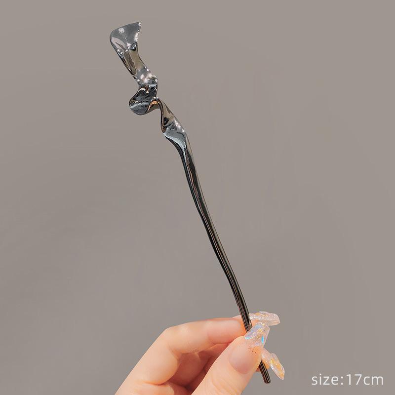 Romantyczny księżycowy kamień gwiazda księżyc patyk do włosów metalowa gałązka spinka do włosów widelec do włosów chiński styl akcesoria do włosów dla dziewcząt biżuteria do włosów