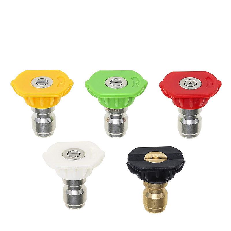 

5 шт. насадка-распылитель для мойки высокого давления с фитингом 1/4 дюйма, наружной резьбой 0, 15, 25, 40 градусов, струя воды