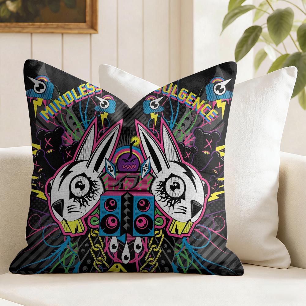MMindless SSelf Indulgence Cushion Cover Eco Linen Pillow Case DoubleSided Print Breathable Durable Zipper Home Decor Gift