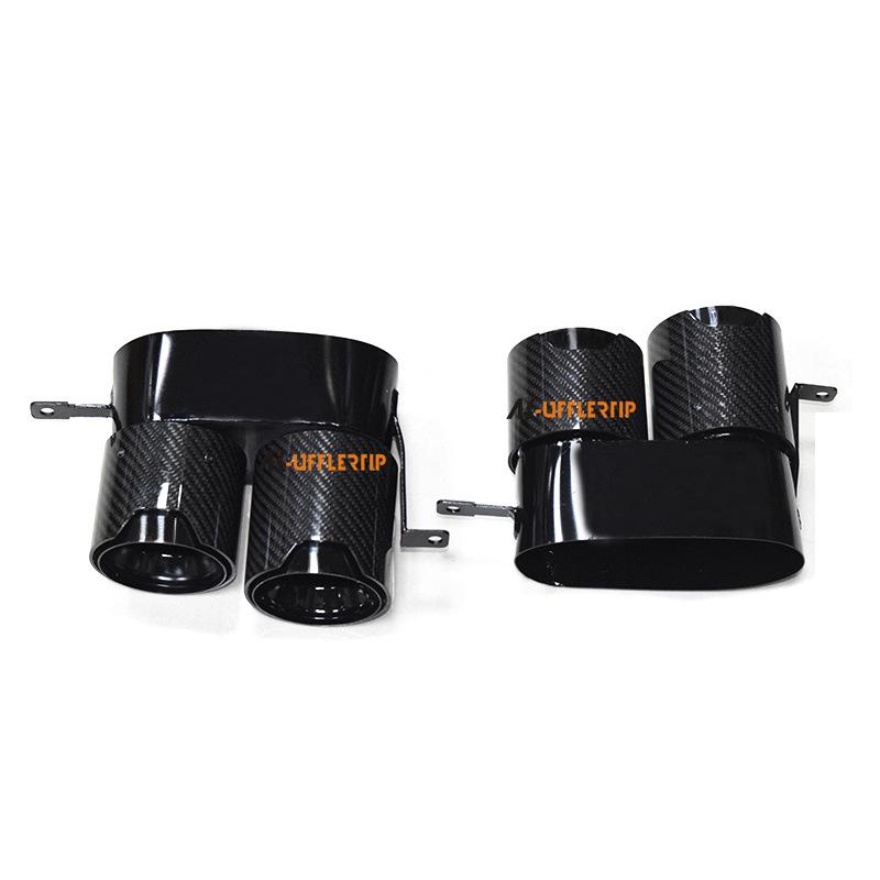 Compatible with BMW 3 Series (2020-2022) 320/325/330 G20/G28: Carbon Fiber Quad-Outlet Exhaust Tailpipe Modification.