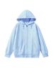 Women's Hood Collar Long Sleeve Zip Up Hoodie Loose Fit Minimalist Sweatshirt Jacket