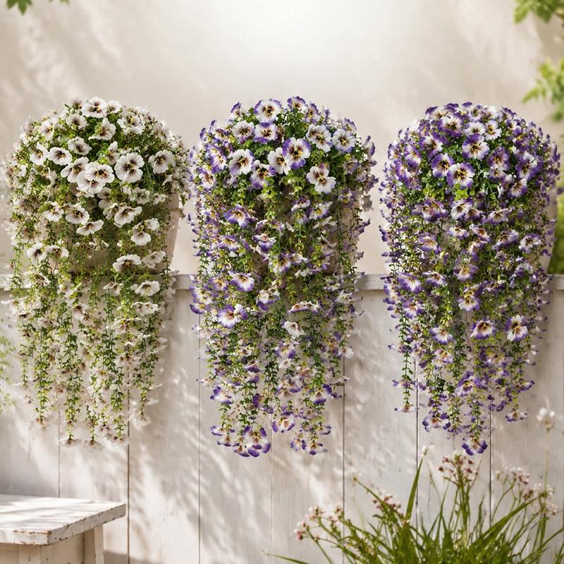 Artificial Hanging Flowers Plants UV Resistant Fake Hanging Giant Flower Morning Glory Balcony Garden Wedding Party Decor