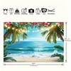 Hawaii Beach Background - Tropical Palm Flower Ocean Studio Luau Party Props and Summer Decoration, Wall Decoration