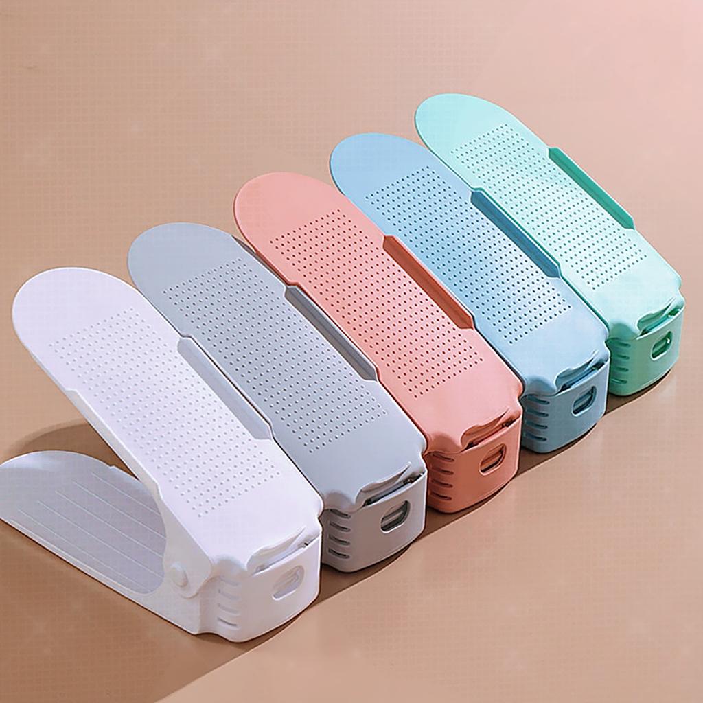 Space Saving Helper.Adjustable Height Space Saving Shoe Rack/Shoe Storage Rack/Double Layer Shoe Holder Storage Rack/Shoe Slot/Slippers Storage Rack